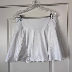 Free People FP Movement Large White Pleats and Thank You Skort Skirt Tennis